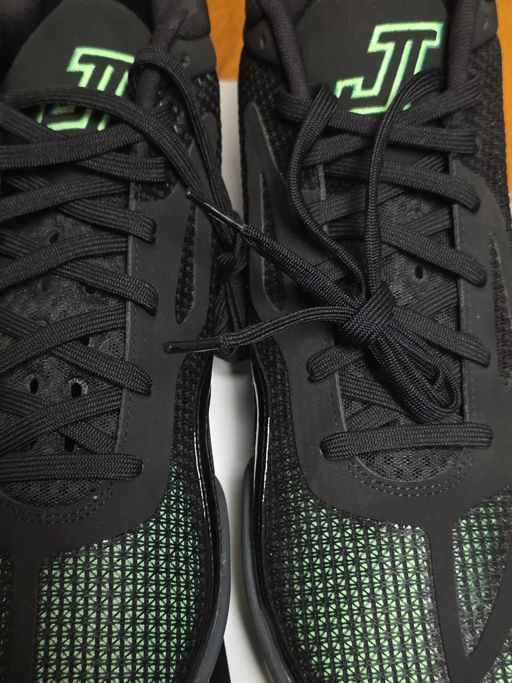 Jordan Men's Sneakers in Black with Green and Red Jumpman